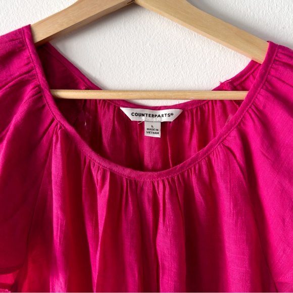 Counterparts NWT Pink Short Sleeve Blouse Size Large - Picture 5 of 10
